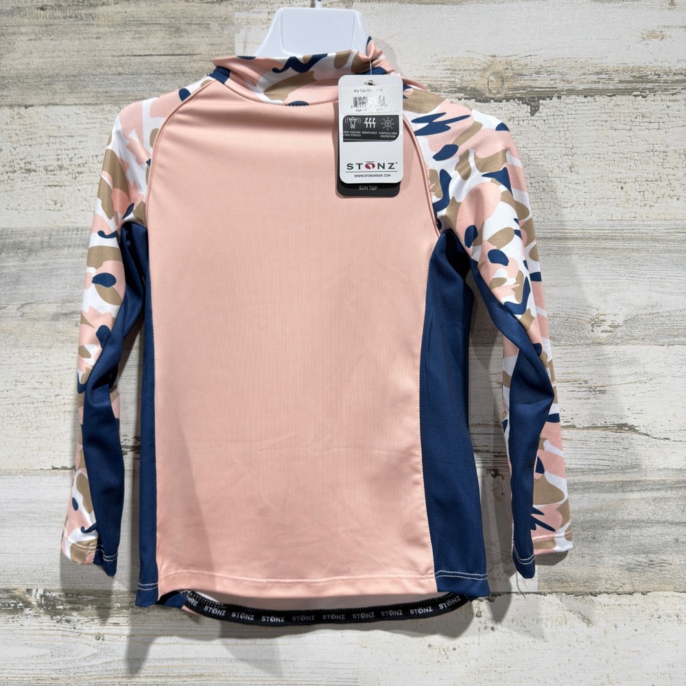 Stonz Sun Shirt Kids 4T Pink Camo UPF 50 Rash Guard Activewear NWT